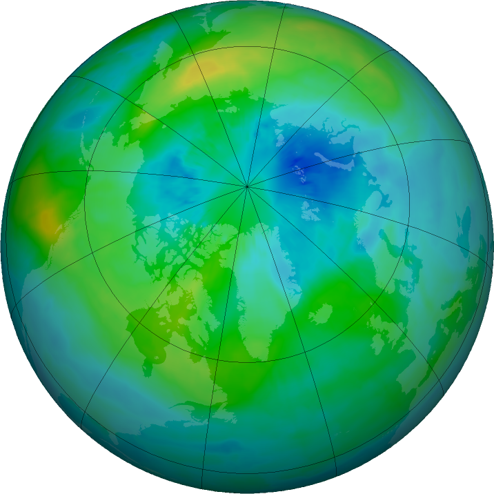 Arctic ozone map for 24 September 2015
